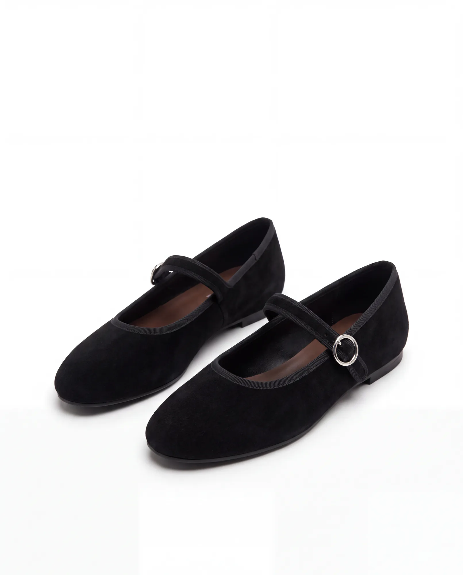 Pair of black velvet Mary Jane flats
